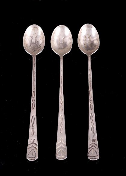 Appraisal: Old Pawn Navajo Sterling Silver Spoons For your bidding pleasure