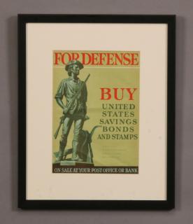 Appraisal: Framed vintage WW II savings bond poster Framed vintage World