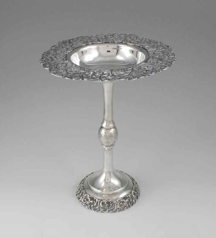 Appraisal: GORHAM RETICULATED STERLING COMPOTE Reticulated floral motif top and base