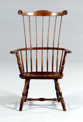 Appraisal: American Windsor comb-back armchair scrolled crest and spindle back rolled