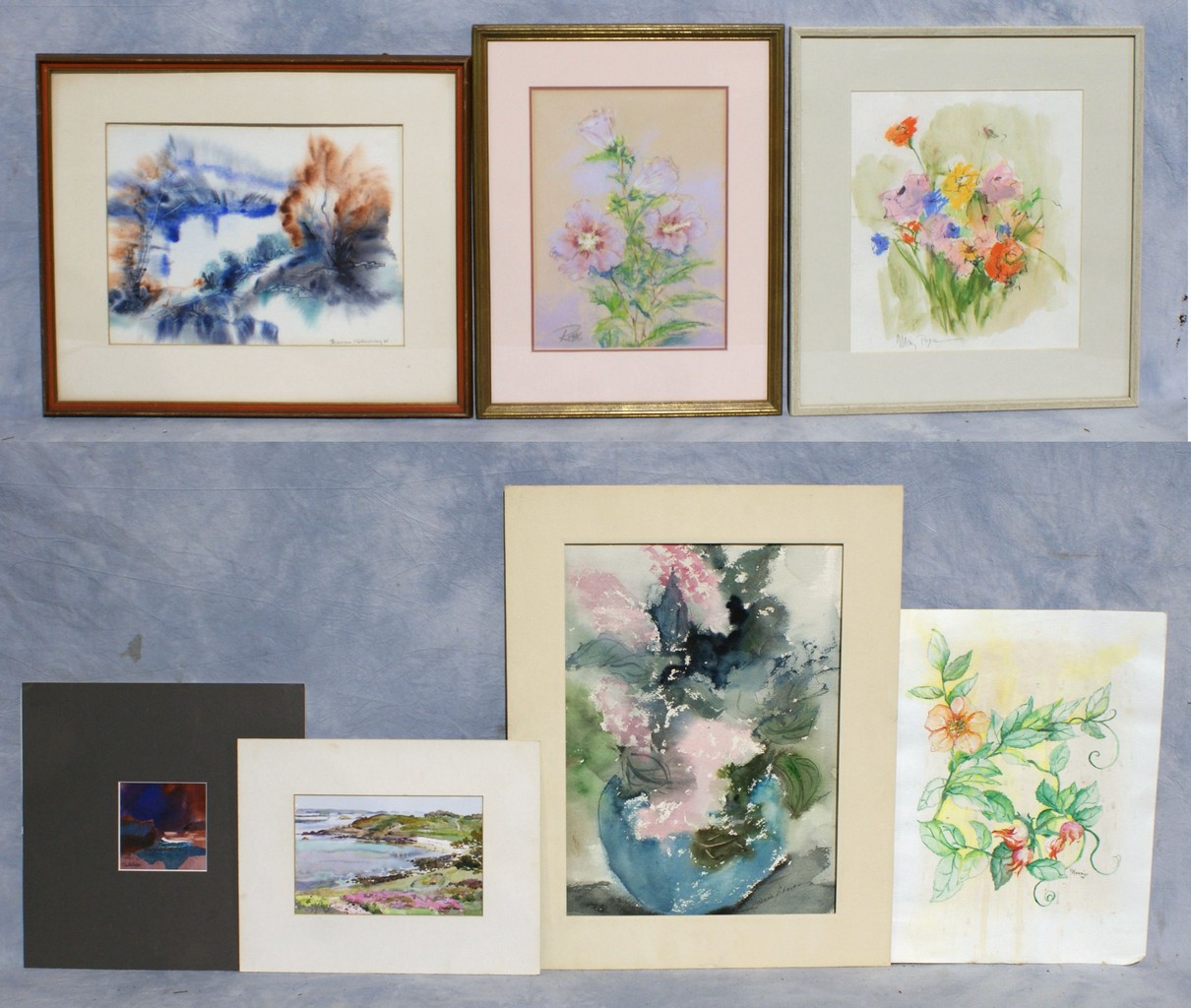 Appraisal: group of watercolors landscape floral and abstract artist to include