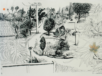 Appraisal: Brett Whiteley - Lindfield Gardens coloured screenprint with offset lithography