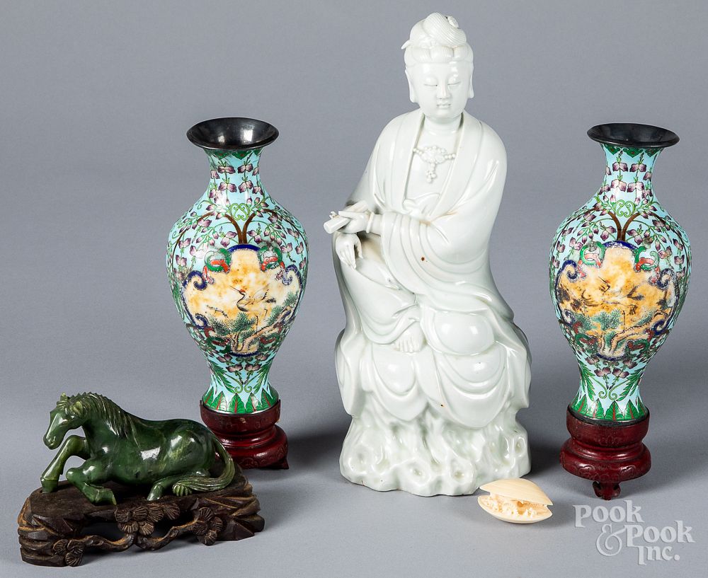 Appraisal: Chinese blanc de chin Guanyin etc Chinese blanc de chin