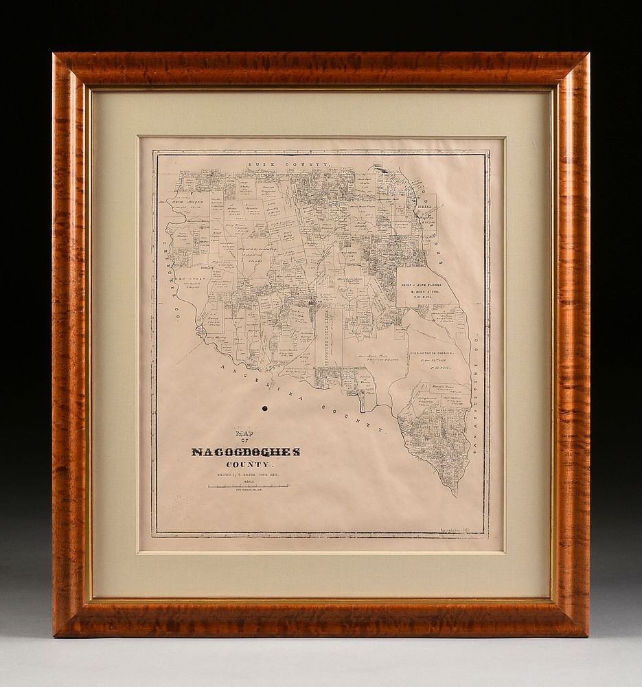 Appraisal: A FACSIMILE CADASTRAL MAP Map of Nacogdoches County EARLY TH