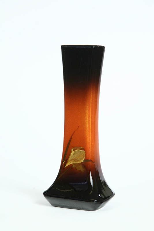 Appraisal: LOUWELSA WELLER VASE Square sided elongated vase with simple floral