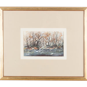 Appraisal: Rudolph Ohrning American - Edge of the River watercolor on