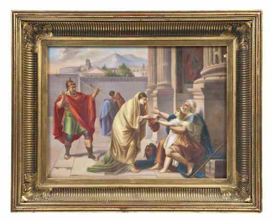 Appraisal: A German Porcelain Plaque after Jacques-Louis David French - depicting