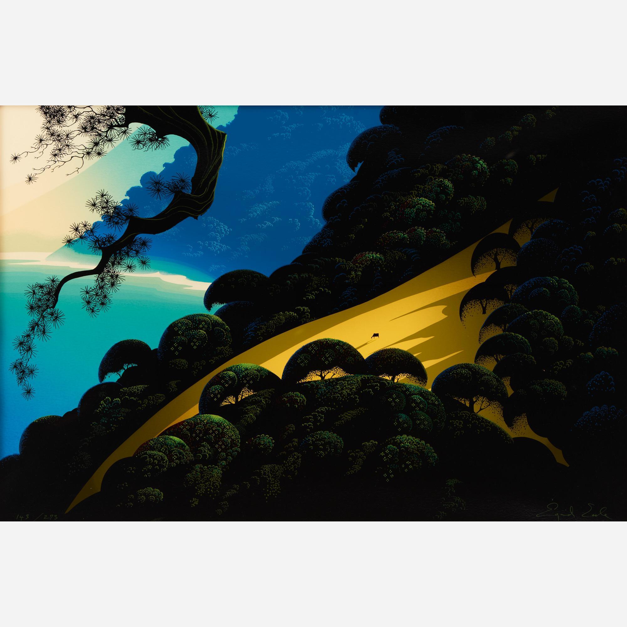 Appraisal: EYVIND EARLE CARMEL GOLD SERIGRAPH Eyvind Earle American - Carmel