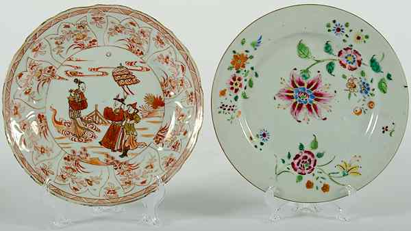 Appraisal: Chinese Export Porcelains a Chinese export porcelain dish with center