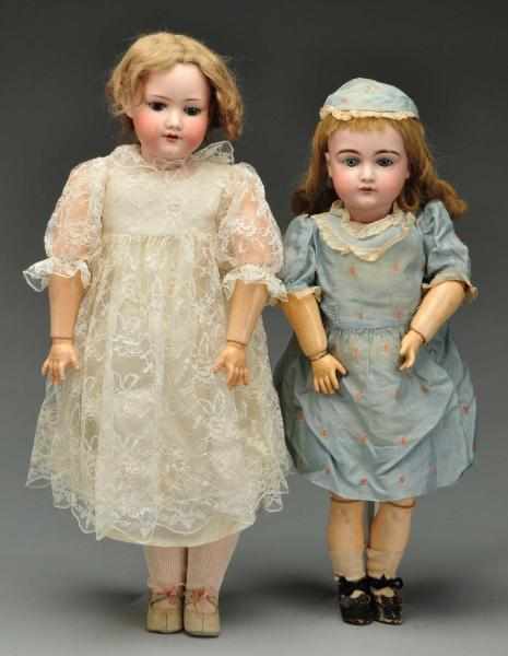 Appraisal: Lot of Bisque Dolls Description Both with bisque socket heads