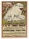 Appraisal: PIGS International Stock Food Company Two broadside advertisements featuring pigs