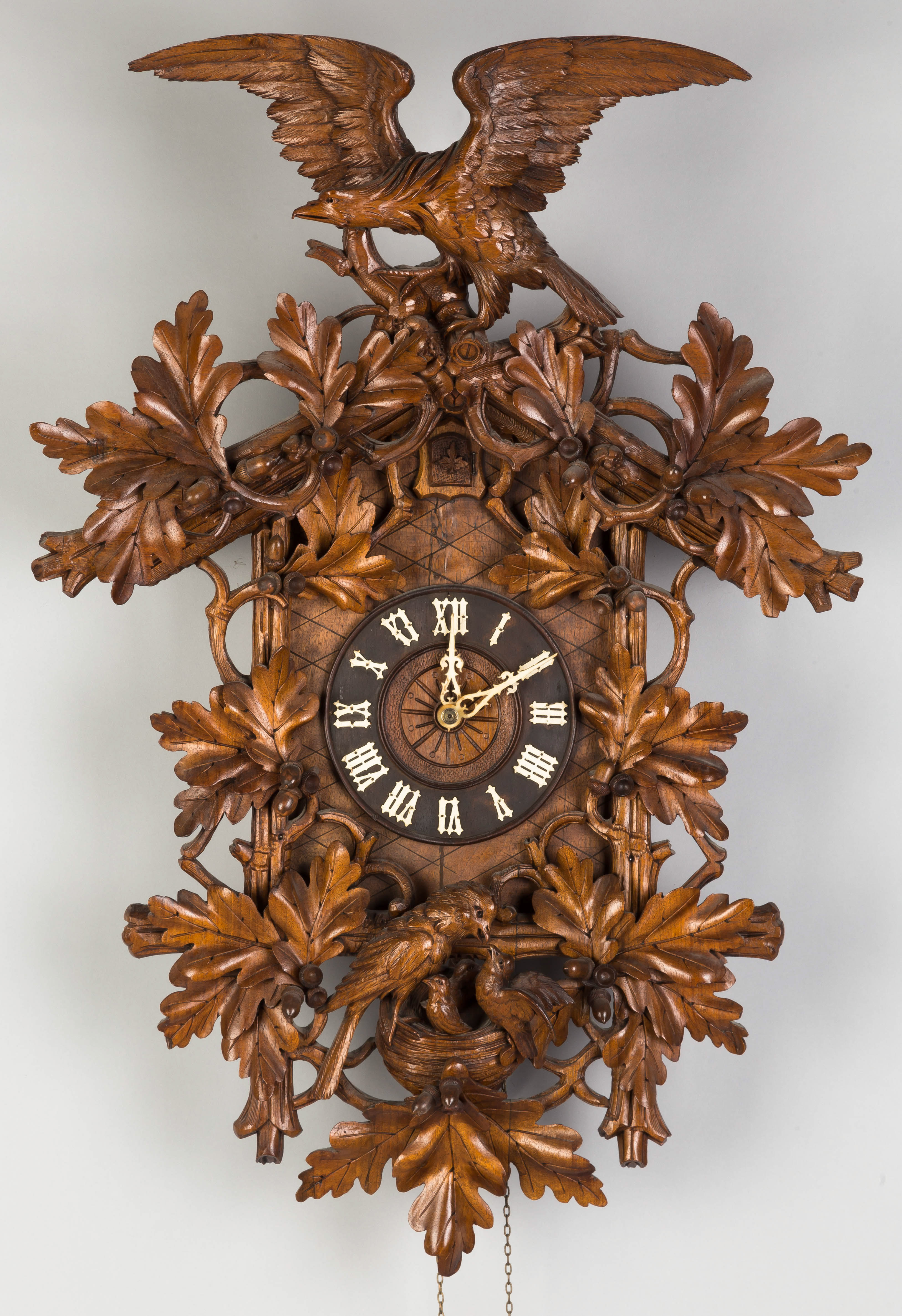 Appraisal: Carved Black Forrest Cuckoo Clock C Carved eagle with oak