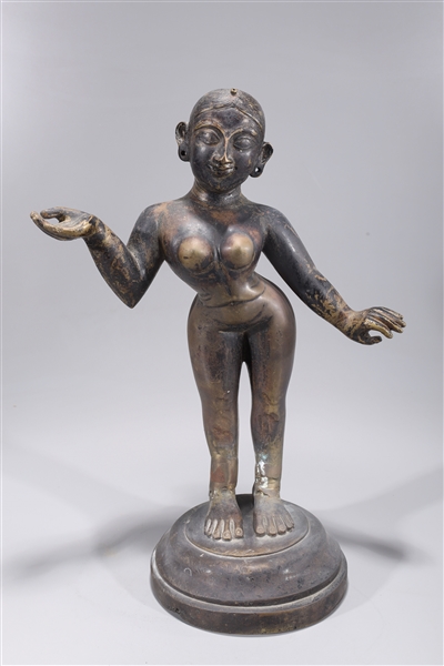 Appraisal: Antique Indian bronze statue of Radha on base th century