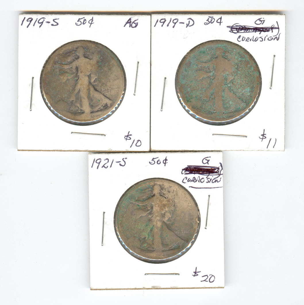 Appraisal: U S WALKING LIBERTY HALVES - -S Corrosion d s