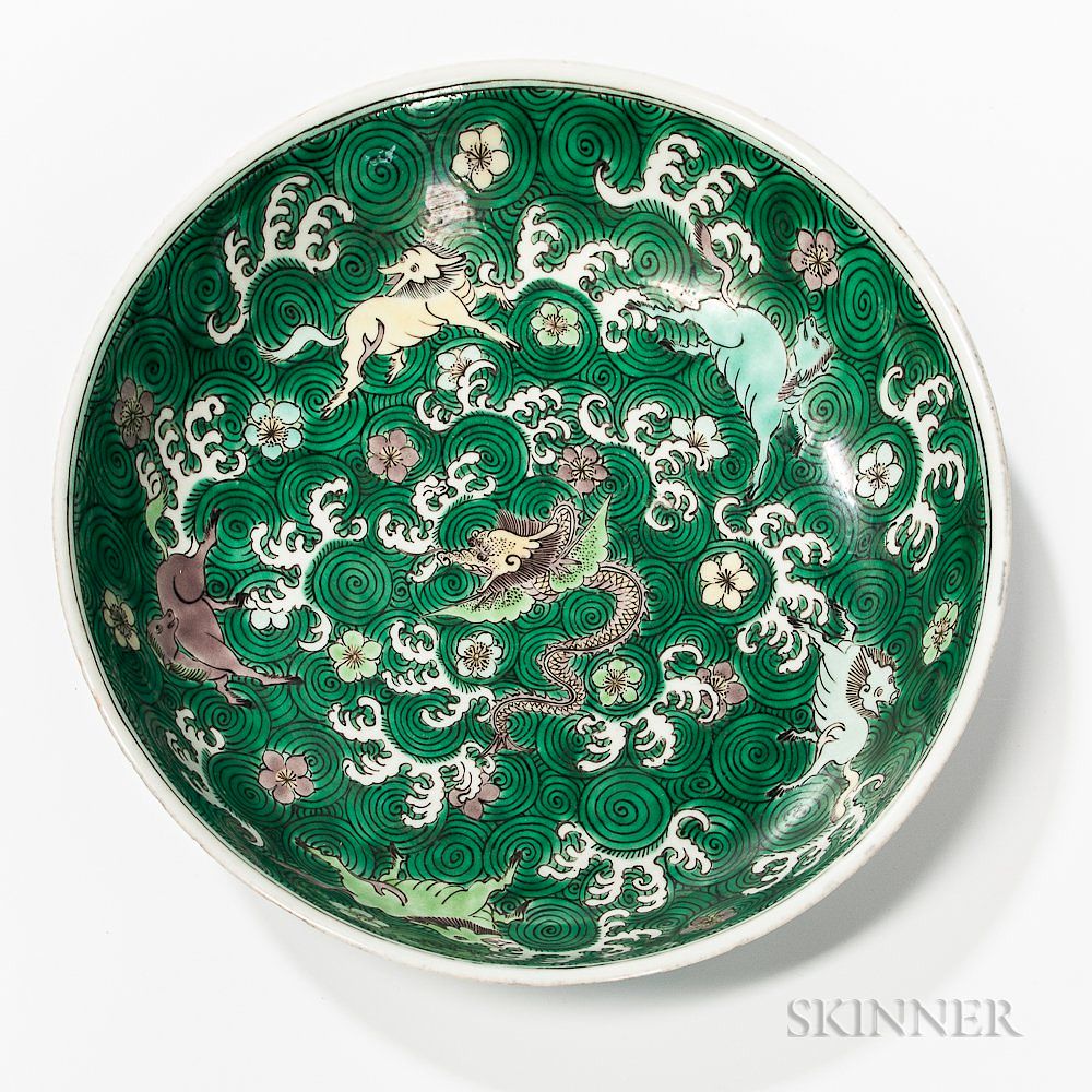 Appraisal: Famille Verte Heavenly Horse Dish Famille Verte Heavenly Horse Dish