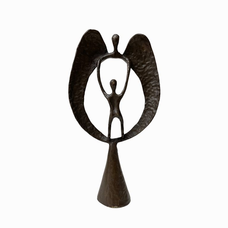 Appraisal: Bronze Abstract Angel Wings Sculpture Bronze Abstract Angel Wings Sculpture