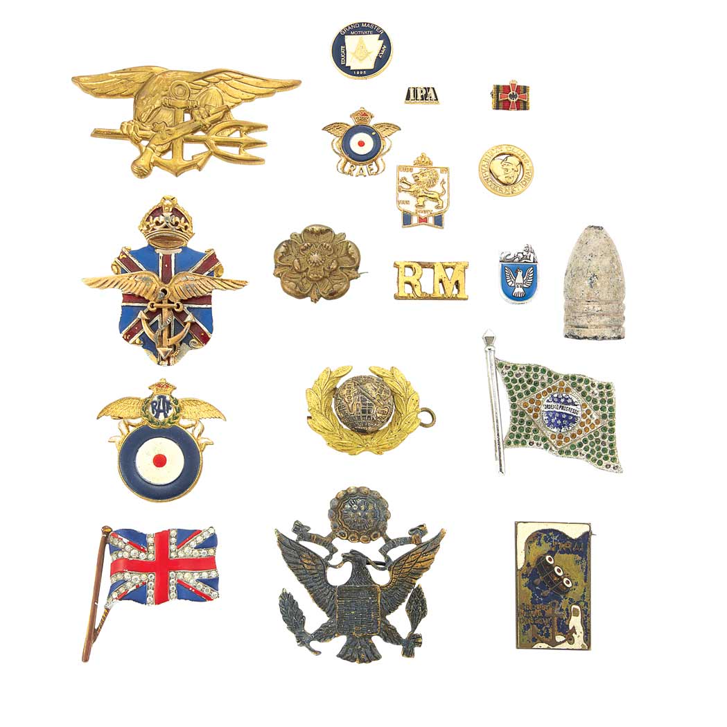 Appraisal: Group of Military and Masonic Pins Comprising general representation of