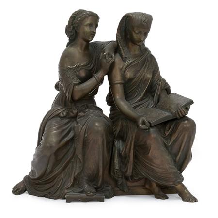 Appraisal: Bronze Figural Group of Sibyl Prophesying to a Young Woman