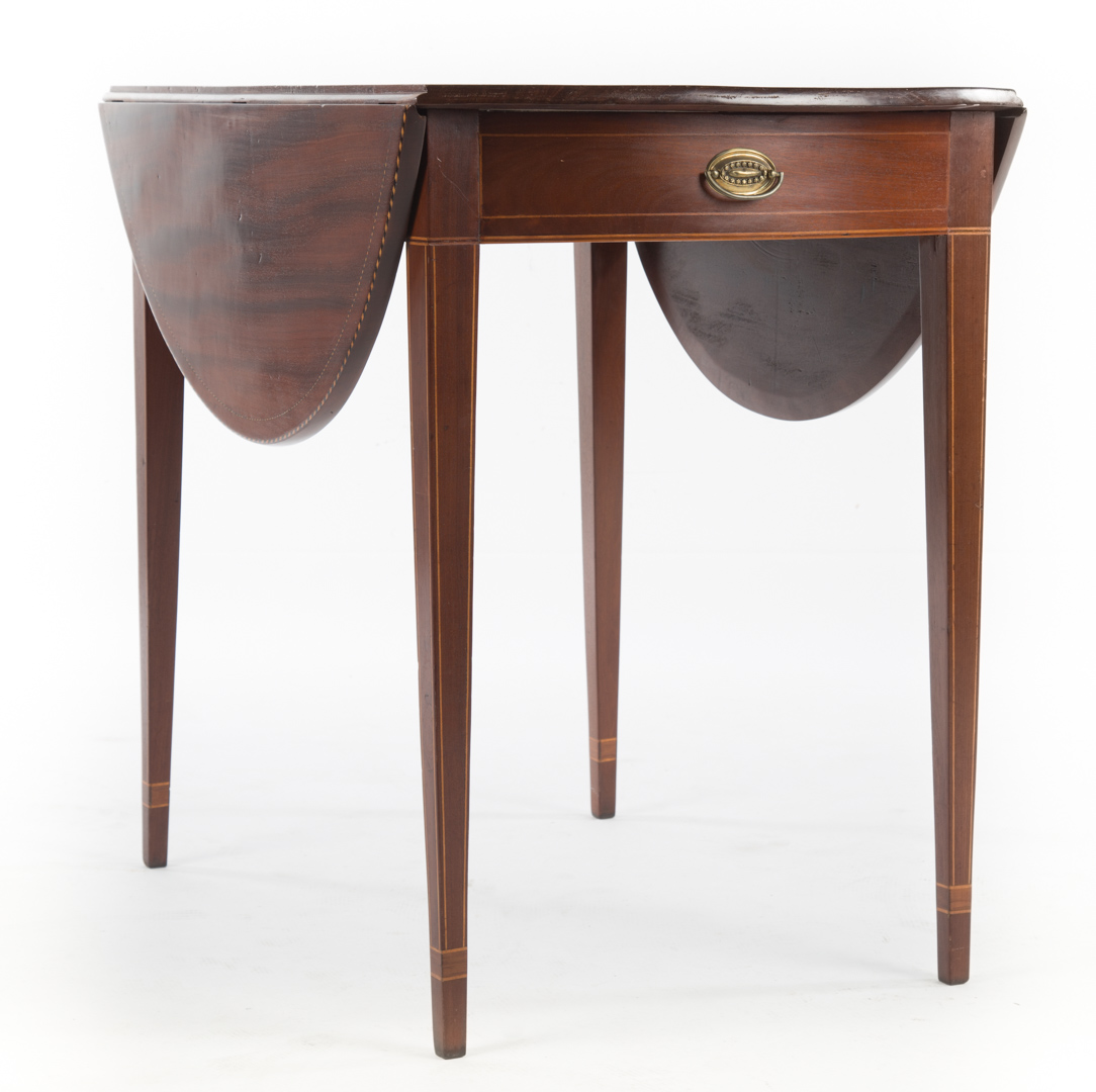 Appraisal: Federal inlaid mahogany Pembroke table circa Maryland flat top with