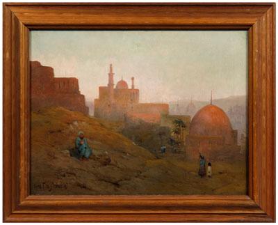 Appraisal: Alfred Fontville de Breanski painting British - quot Cairo Evening