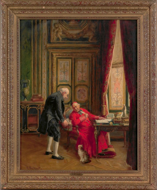 Appraisal: Manner of Henri Brispot French - oil on canvas interior