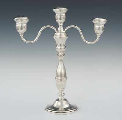 Appraisal: A Sterling Silver Interchangeable Candelabra By Westmorland Baluster form with