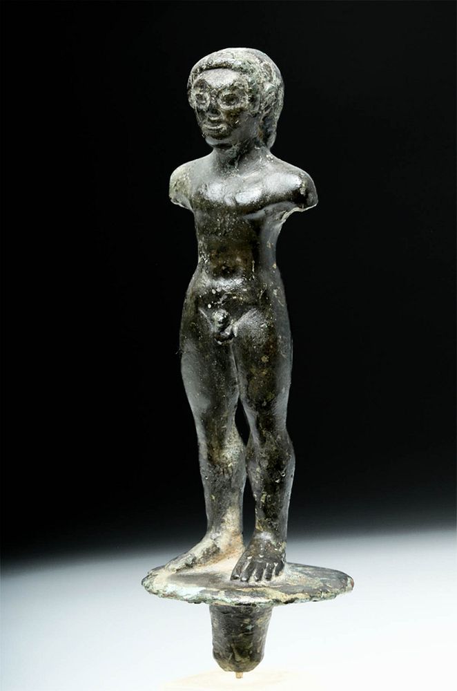 Appraisal: Etruscan Bronze Figure of a Kouros Young Man Originally Listed