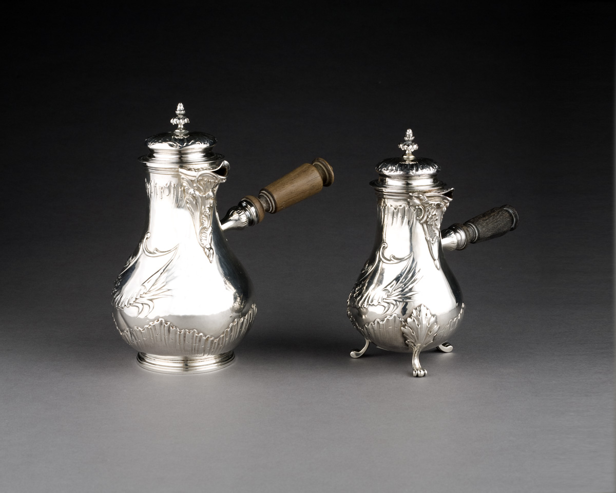 Appraisal: FRENCH SILVER CHOCOLATE POT AND A COFFEEPOT PARIS MID-NINETEENTH CENTURY