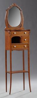 Appraisal: American Victorian Carved Quarter Sawn Oak Shaving Stand late th