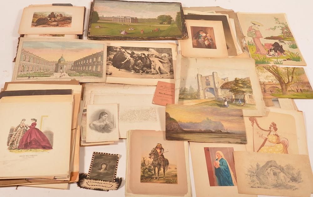 Appraisal: Large Lot of Engravings Prints and Drawings Large Lot of