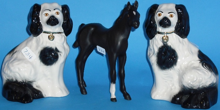 Appraisal: Beswick Horse Spirit of Youth brown Pair Fireside Spaniel Dogs