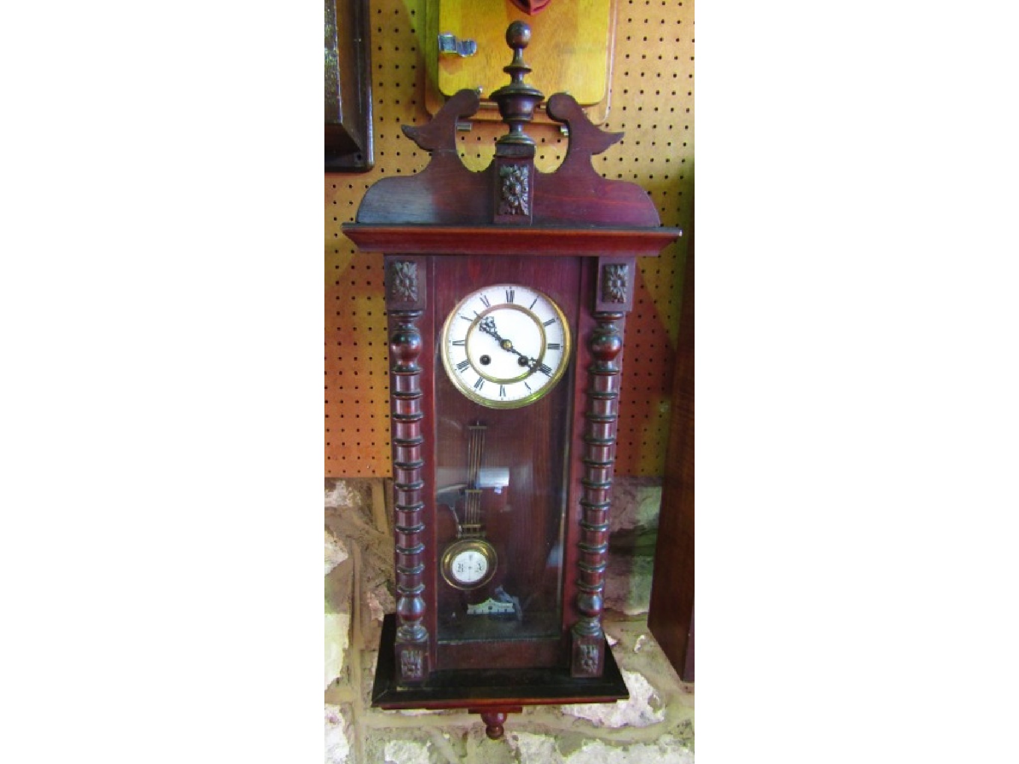 Appraisal: A late th century wall clock the case with split