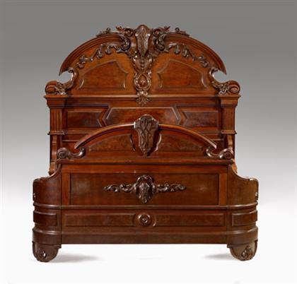 Appraisal: Renaissance Revival walnut bedstead probably philadelphia pennsylvania mid-late th century