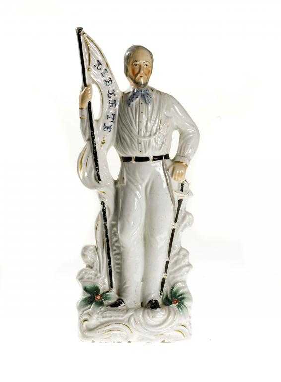 Appraisal: A STAFFORDSHIRE PORTRAIT FIGURE OF GARIBALDI the patriot holding a