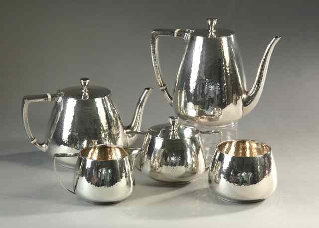 Appraisal: FIVE PIECE SET AMERICAN STERLING TEA COFFEE SERVICE by Whiting