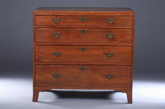 Appraisal: GEORGIAN STYLE WALNUT CHEST OF DRAWERS th century With string