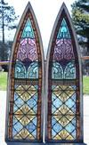 Appraisal: STAINED GLASS WINDOWS - Lot of nine leaded glass windows