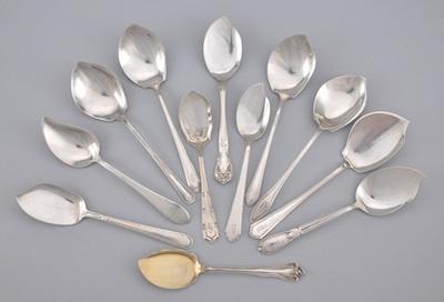 Appraisal: A Collection of Twelve Sterling Silver Ice Cream Servers Makers