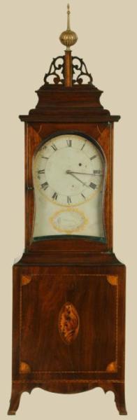 Appraisal: Massachusetts Federal Shelf Clock by A Willard Description Circa Mahogany