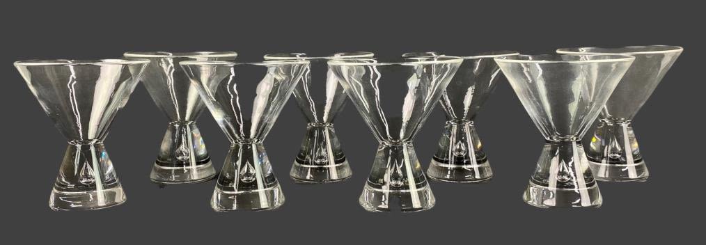 Appraisal: Steuben Martini Glasses Hand-Blown Tear DropGlasses are all in good