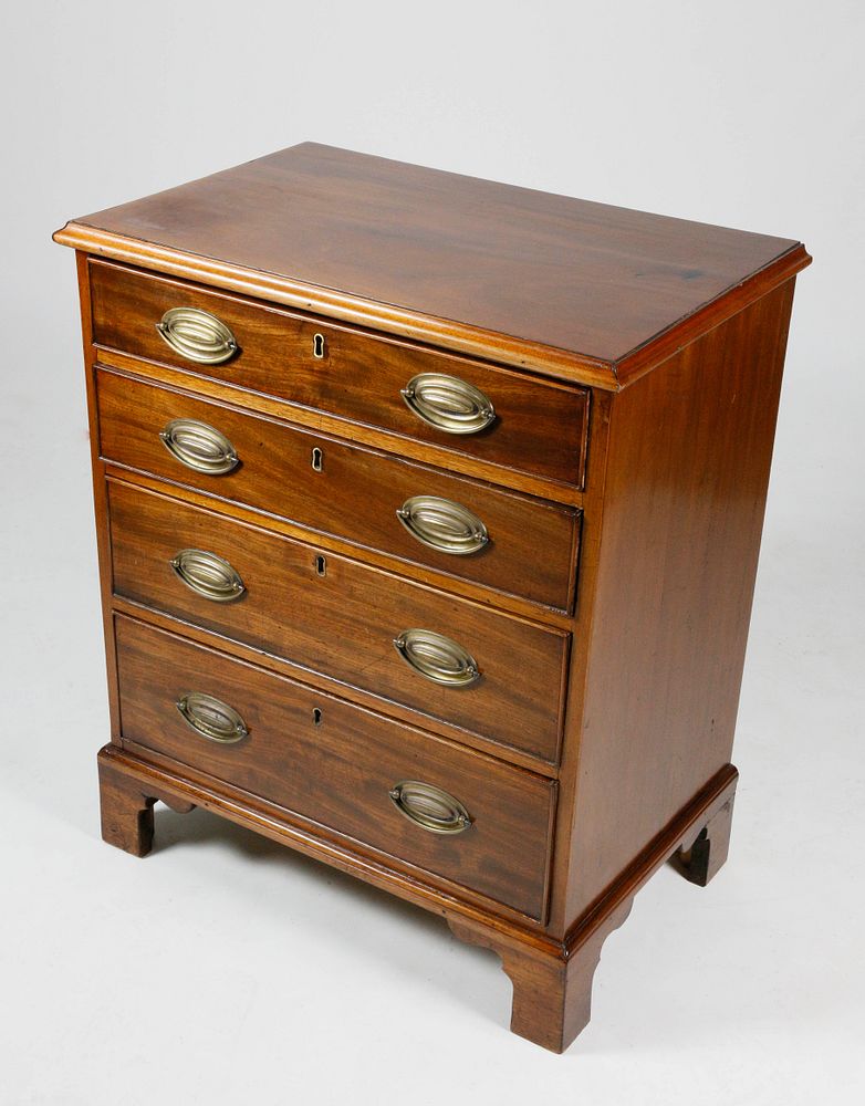 Appraisal: Georgian Diminutive Mahogany Four Drawer Bachelor's Chest Georgian Diminutive Mahogany