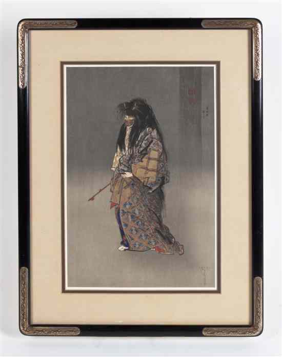 Appraisal: A Japanese Woodblock Print of a Kabuki Actor the standing