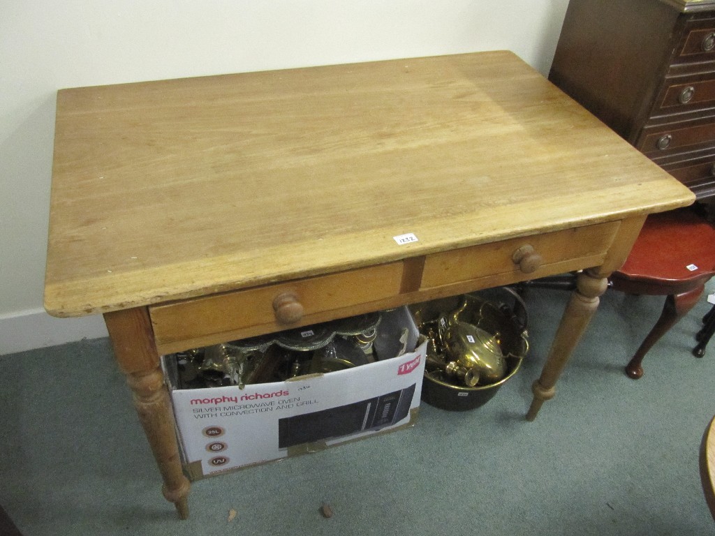 Appraisal: Pine two drawer kitchen table