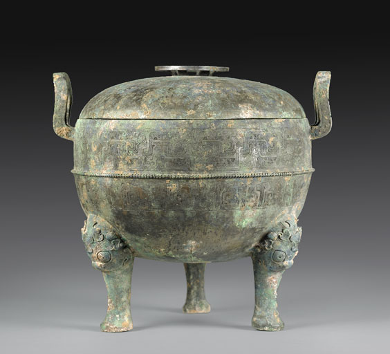 Appraisal: WARRING STATES BRONZE VESSEL Massive and rare Chinese Warring States