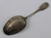 Appraisal: A Russian silver caddy spoon with bright cut engraving M