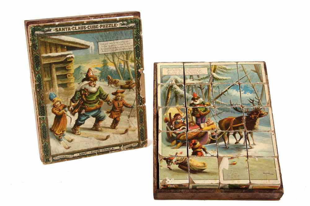 Appraisal: LITHO SANTA CLAUS BLOCK SET - 'Santa Claus Cube Puzzle