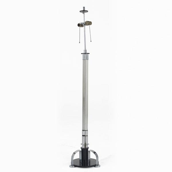 Appraisal: ART DECO Double-socket floor lamp with lucite shaft on chrome-plated