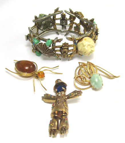 Appraisal: FOUR PIECES OF COSTUME JEWELRY by various makers and consisting