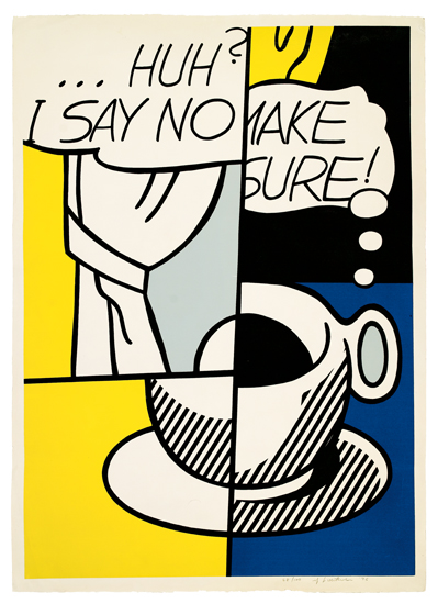 Appraisal: ROY LICHTENSTEIN Huh Color screenprint on Arches paper x mm