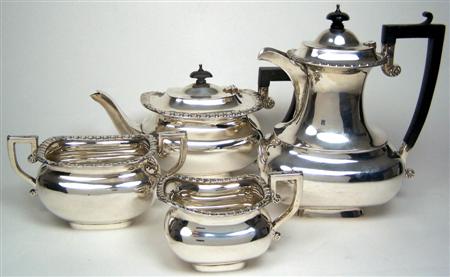 Appraisal: A matched four piece tea and coffee service Birmingham and